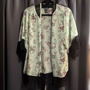 Hot Topic Mint Green Skull Kimono